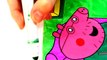 Peppa Pig Daddy Pig Watching TV Coloring Book Pages Video For Kids with Colored Markers