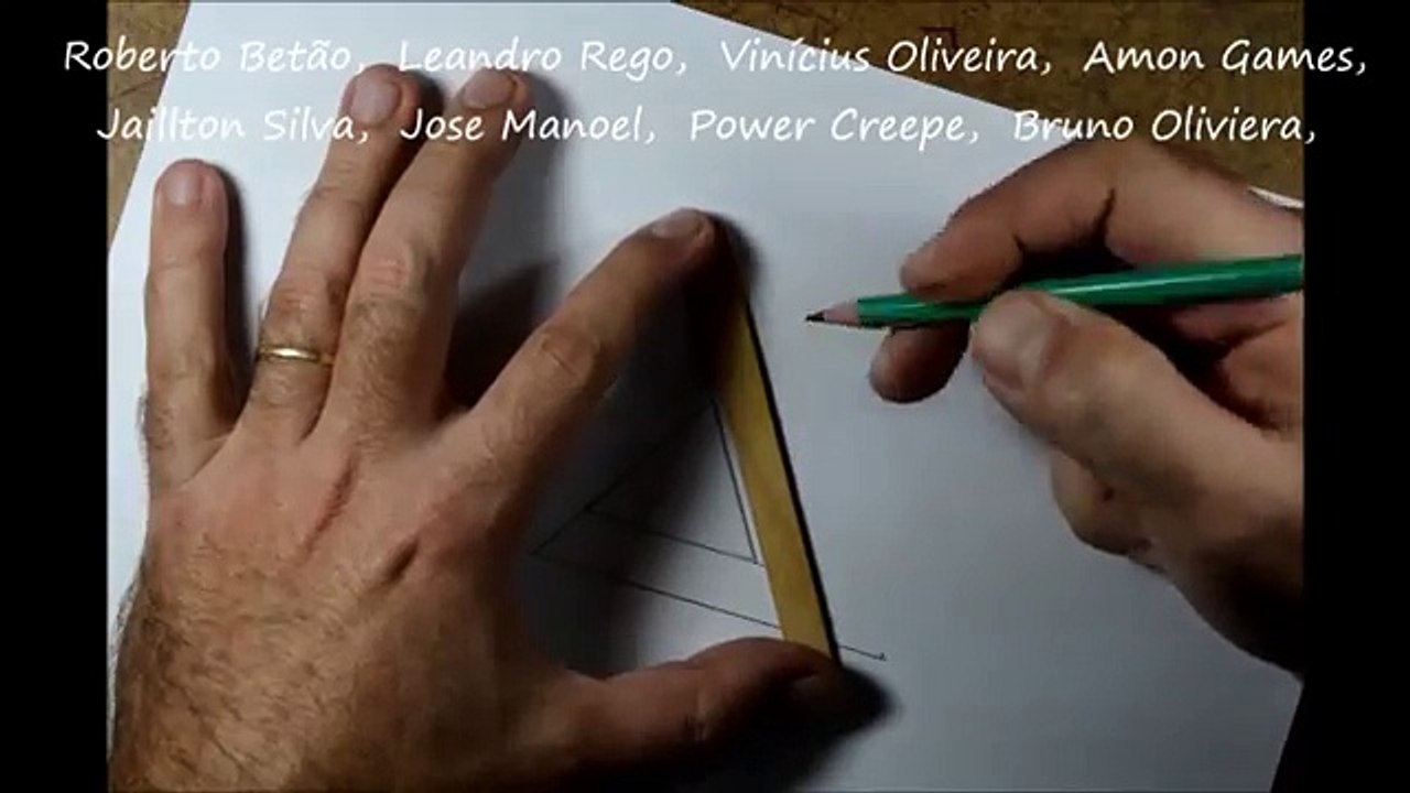 Como desenhar Triângulo 3D - Ilusão de Ótica