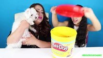 Giant Play Doh Bucket With TOYS!! MBBB Giftems MLP Tsum Tsum Happy Places|B2cutecupcakes
