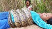 Amazing Smart Little Sister And Brother Catch Big Snakes Using Oil Tank With Water Pipe