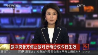 [中国新闻]叙冲突各方停止敌对行动协议今日生效 “叙人权观察组织”：协