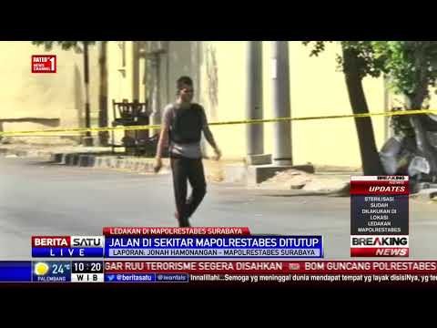 Halaman Mapolrestabes Surabaya Digaris Polisi Pasca-Ledakan