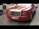 Rolls Royce Phantom Drophead Red with Chrome Windows in Knightsbridge, London
