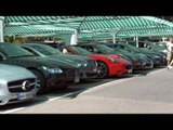 Supercar Car Park in Monaco - Veyron, 458 x2, SLS x2, R8 Spyder, California x2, F430 and more!