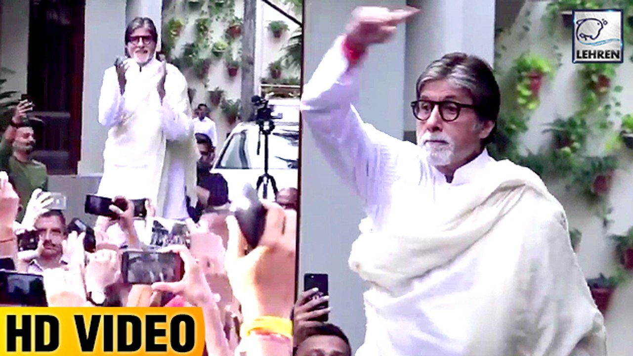 Amitabh Bachchan Dances & Waves At Fans Outside Jalsa