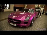 FOIL PINK Mercedes SLS AMG - Walkaround and Startup in Dubai