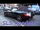 Mercedes SLS Roadster - Huge Revs and Shots in London