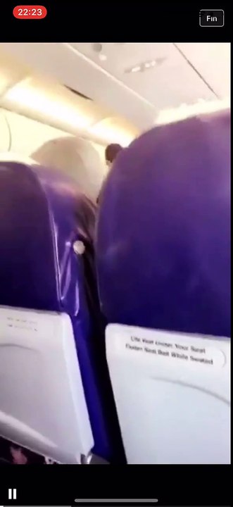Une passagère descendue d’un avion