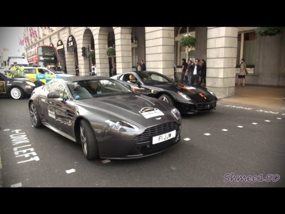 Dodgeball Start - Police LP570, Aventador, 458, 599, V12 Vantage - Sounds and Revs!