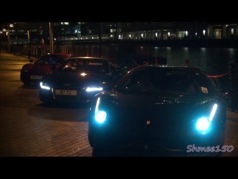 McLaren 12C, Ferrari 458 and Audi R8 V10 Spyder 'Shmeemobile'