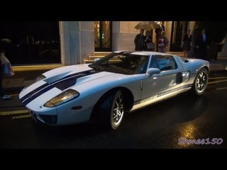 Ford GT in Paris - Startup and Combo with Veyron and Huayra!