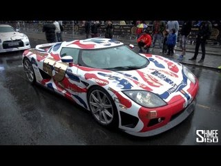 Koenigsegg CCXR Revs and CCR Burnout at the Gumball 2013 Start