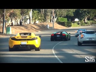 Fuel Run Pre-Run at Mulholland - Aventador, 650S, 12C, 458