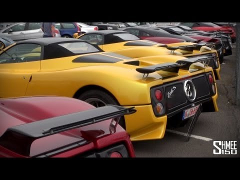 Seven Paganis at Silverstone: Huayra, 2x Zonda F, 3x Zonda S, Zonda C12