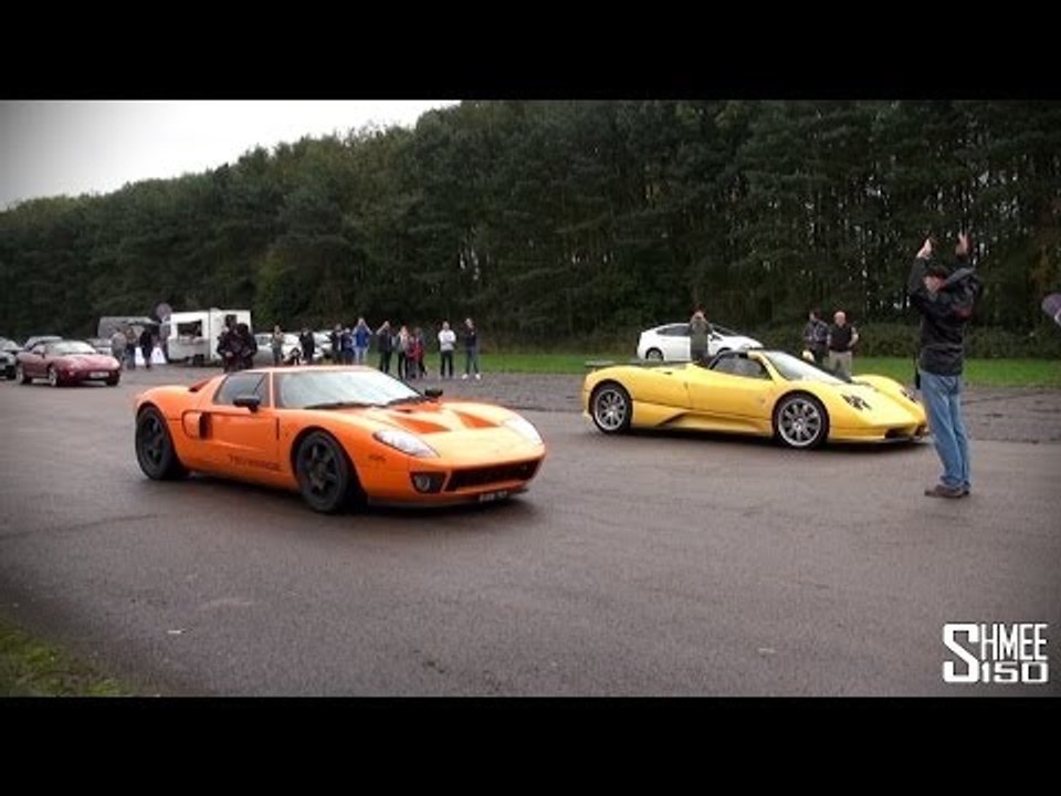 Drag Race: Pagani Zonda S Roadster vs Ford GT 720 Mirage at Vmax Quicksilver