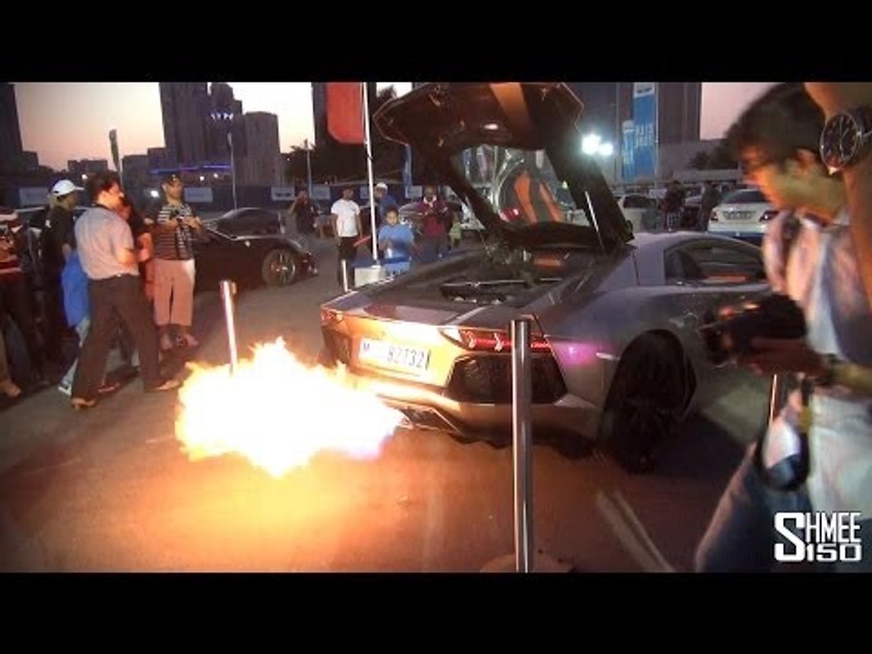 Capristo Aventador Shooting MASSIVE FLAMES - Dubai Grand Parade