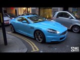 BABY BLUE Aston Martin DBS with QuickSilver Exhaust - Startup, Revs, Driving