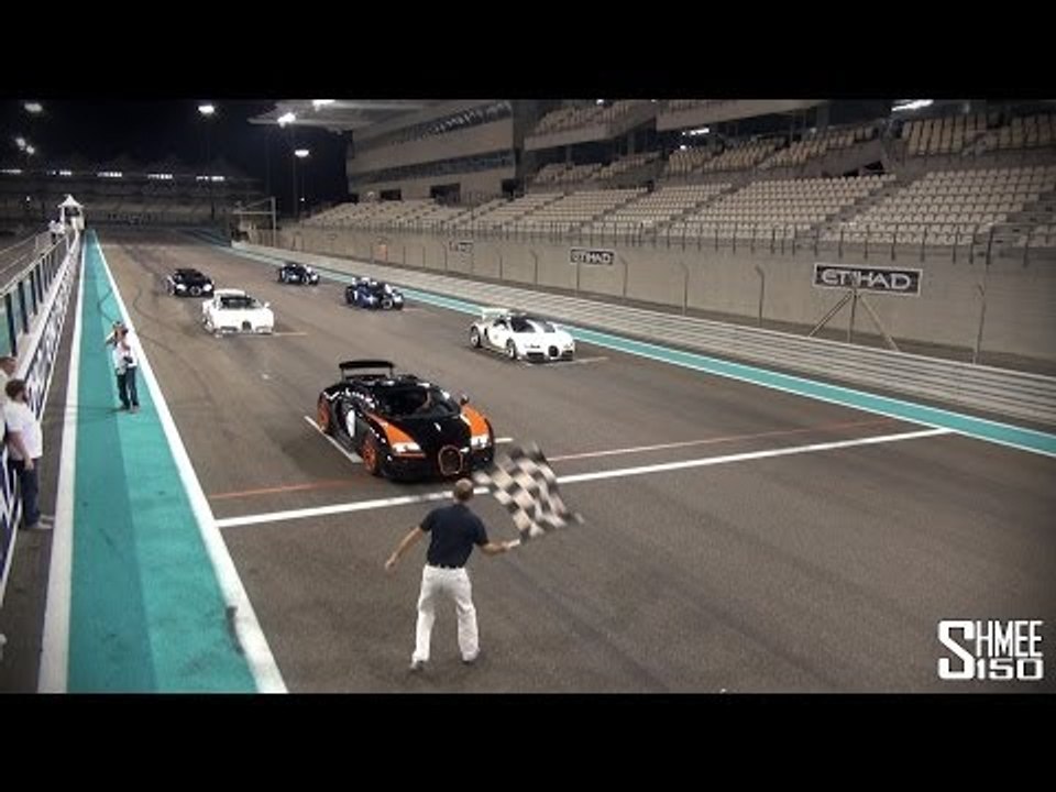 Bugatti Veyrons on Track at Yas Marina