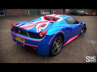 Gumball 3000 2014: Chrome Blue Ferrari 458 Spider