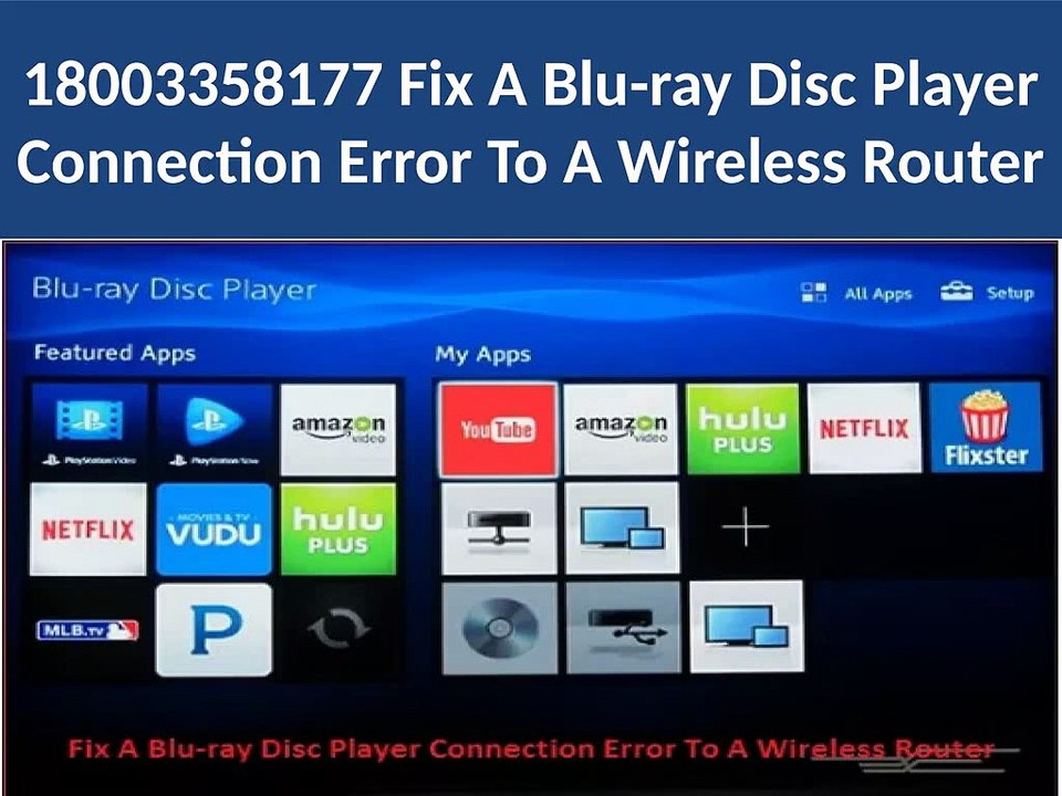 18003358177 Fix A Blu-ray Disc Player Connection Error To A Wireless Router