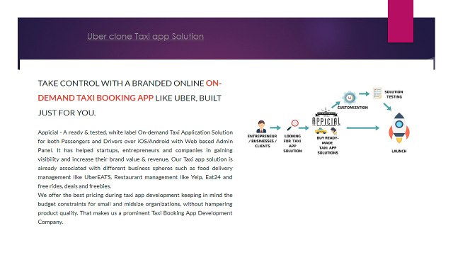 Uber Clone Taxi App Solution by Taxi app source code development company