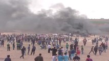 Güncelleme - Gazze'deki Barışçıl Gösterilerde 16 Filistinli Şehit Oldu