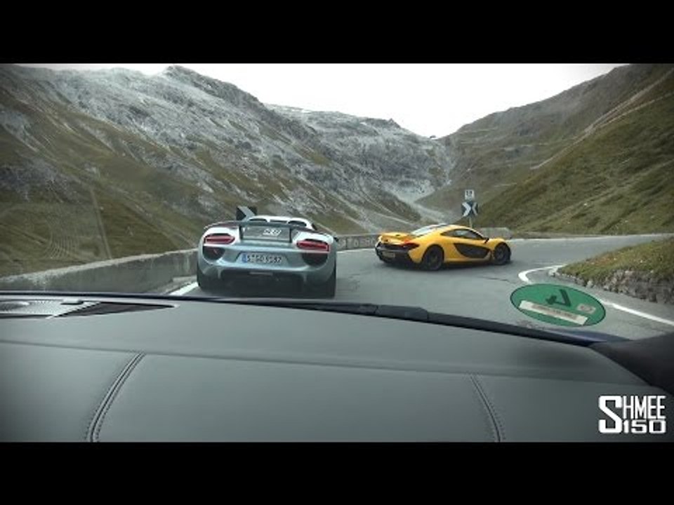 Audi R8 V10 Plus Chasing McLaren P1 and Porsche 918 on the Stelvio Pass