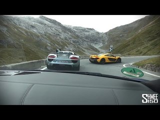 Audi R8 V10 Plus Chasing McLaren P1 and Porsche 918 on the Stelvio Pass