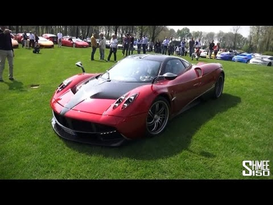 Huayra, LaFerrari, Enzo, F50, F40, Zonda - Arrivals at Cars and Coffee Brescia