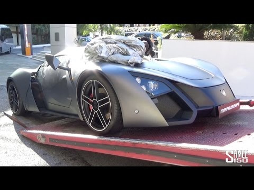 Marussia B2 Russian Supercar - Loaded onto a Truck in Monaco