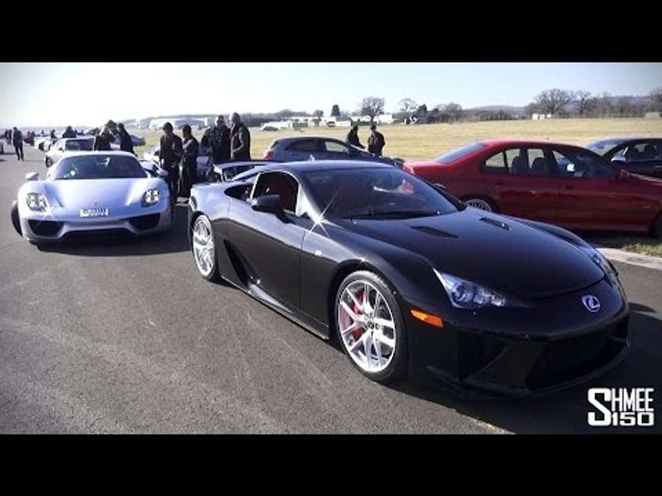 Drag Race: Lexus LFA vs Porsche 918 Spyder at Vmax 200 Nine Eleven