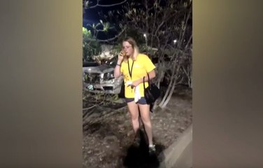 Girl jumps on banana and falls hard ! Fail Video