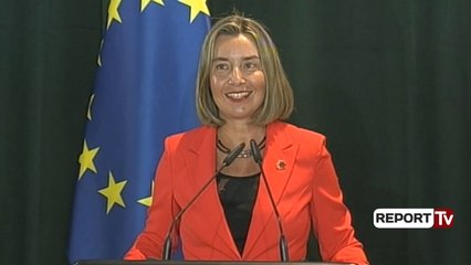 Report TV - Hapja negociatave, Mogherini në Tiranë: Urime, ju flas shqip që ta kuptoni mirë!