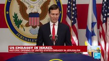US embassy in Israel: US senior advisor Jared Kushner addresses the crowd
