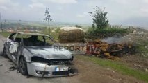 Report TV - Korçë, grabisin makinën e emigrantit, e mbushin me kashtë dhe e djegin