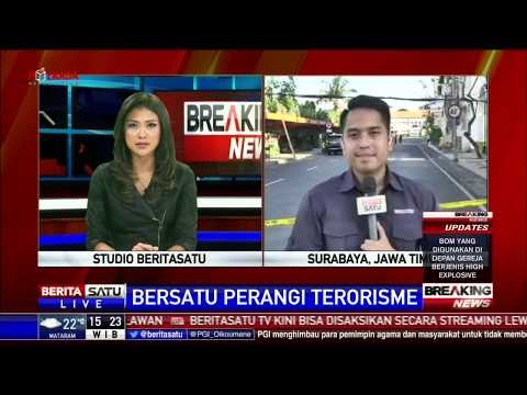 Polisi Bersenjata Lengkap Jaga Mapolrestabes Surabaya