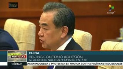 China ratifica que continúa con el acuerdo nuclear con Irán