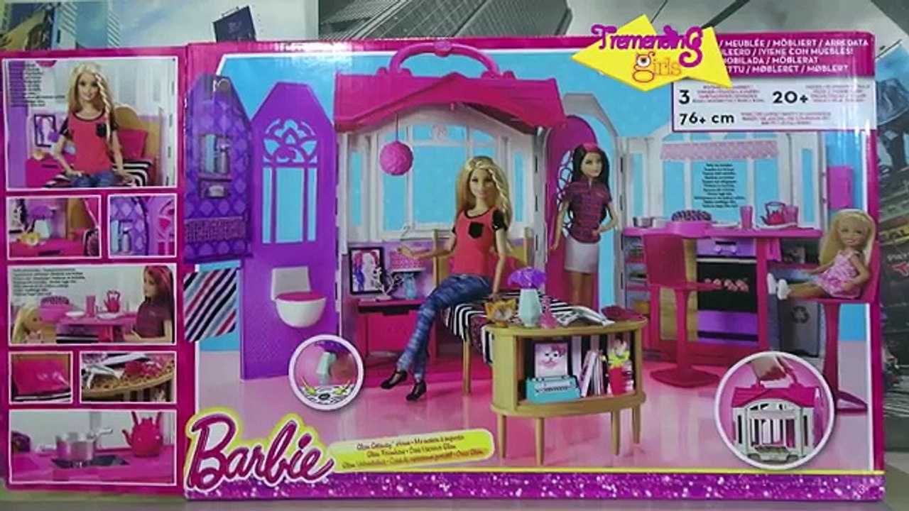 barbie casa glam de 2 pisos con muñeca