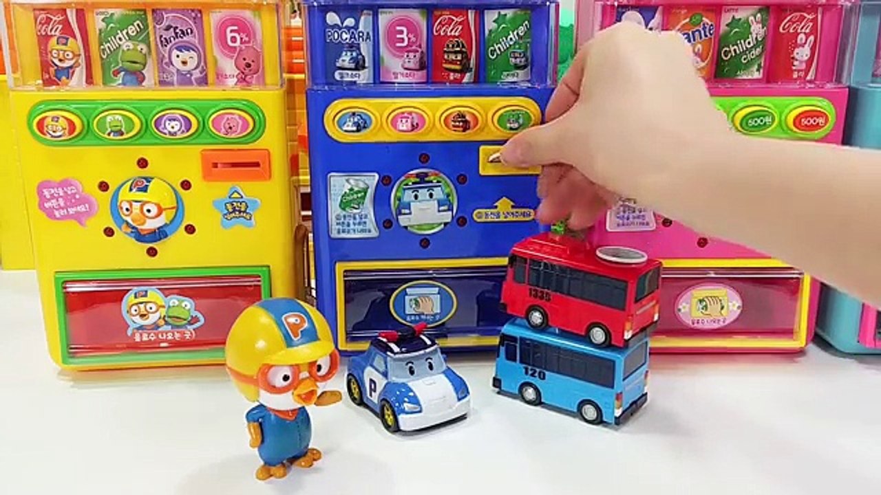뽀로로 폴리 겨울왕국 콩지 음료수 자판기 장난감 Robocar Poli Pororo Frozen Elsa Konggi Rabbit Drink vending machine toys