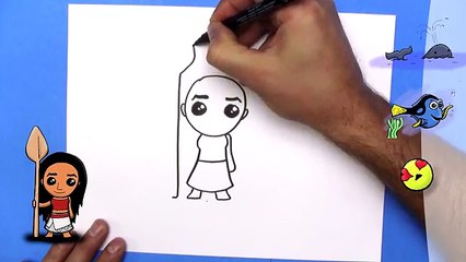 How To Draw Moana from Disney - EASY Chibi - Step By Step - Kawaii