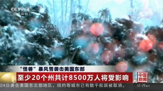 [中国新闻]“怪兽”暴风雪袭击美国东部 至少20个州共计8500万人将受影响