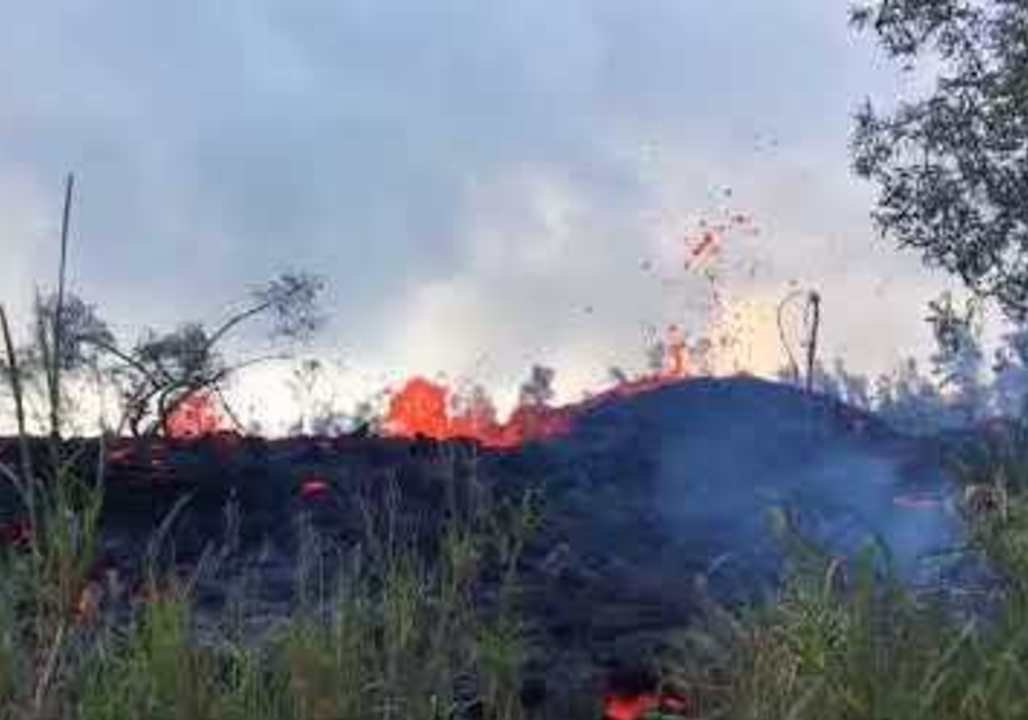 Fissure Seen in Close-Up During Eruption in Pahoa, Hawaii