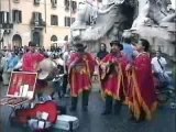 Roman Fountains and Andean Musicians, Piazza Navona, Italy