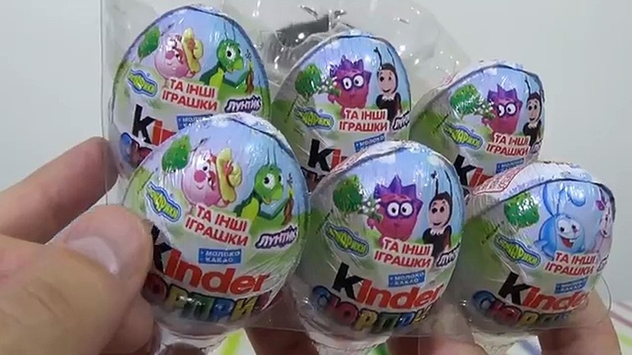 Лунтик Смешарики Киндер Сюрприз распаковка