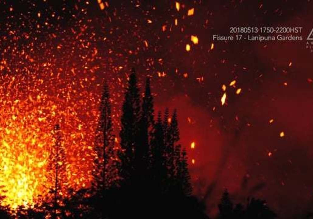 Lava Explodes From Fissures in Lanipuna Gardens, Hawaii