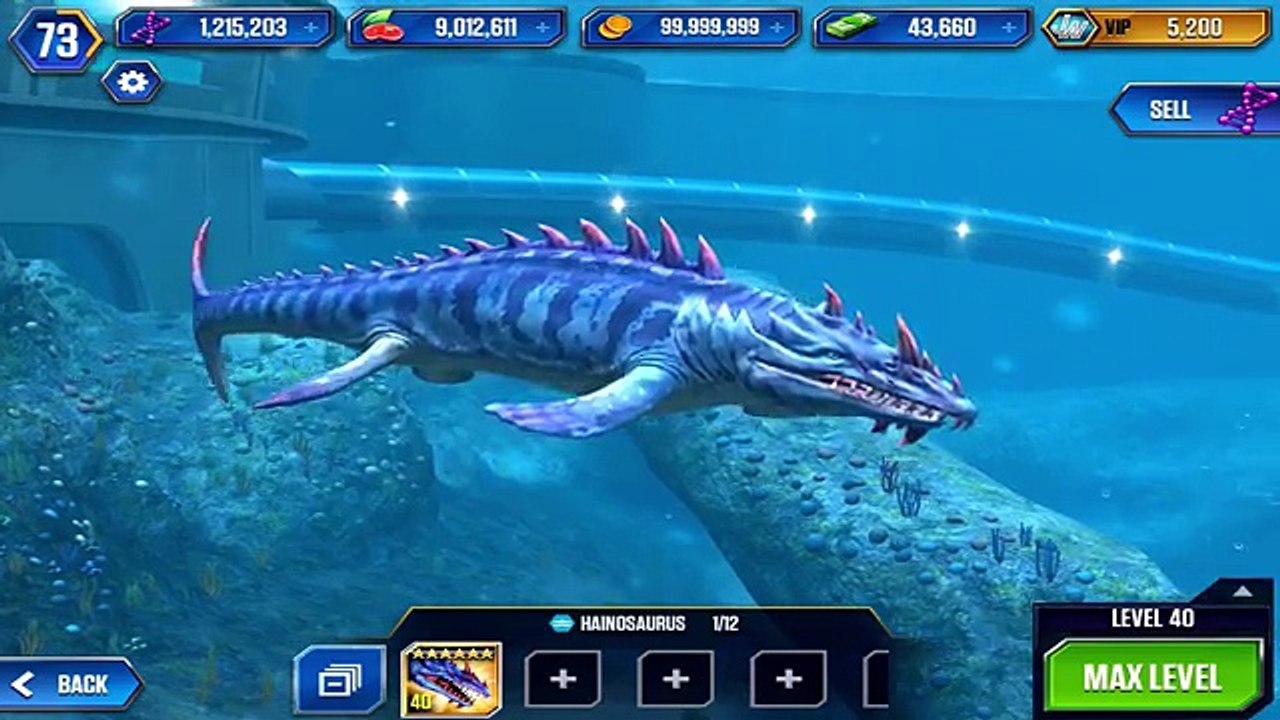 HAINOSAURUS MAX LVL 40! - Jurassic World The Game - *VIP AQUATIC* HD ...