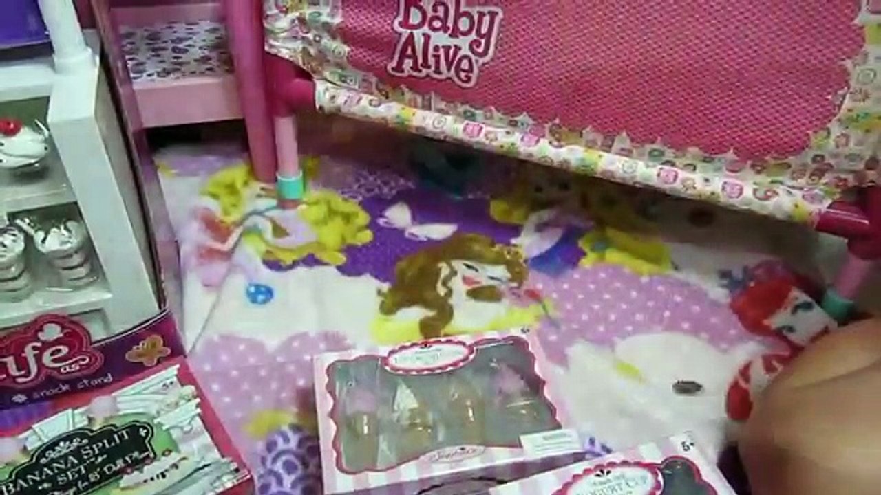 Real Surprises Baby Alive Dolls Sophie + Kara Play with My Life Snack Stand + Sophias Dessert Haul
