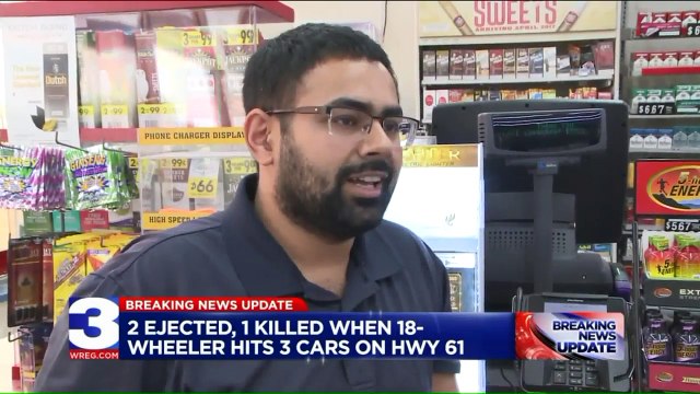 One Dead After 18-Wheeler Smashes into Three Cars at Stoplight, Ejecting Two People