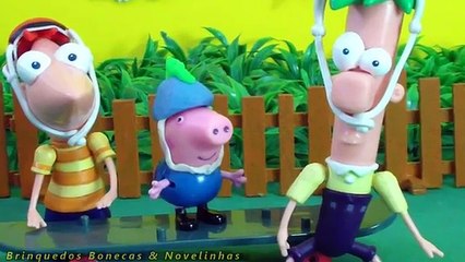 Pig George anda de skate do Phineas e Ferb Novelinha massinha Play-Doh e Poça de Lama