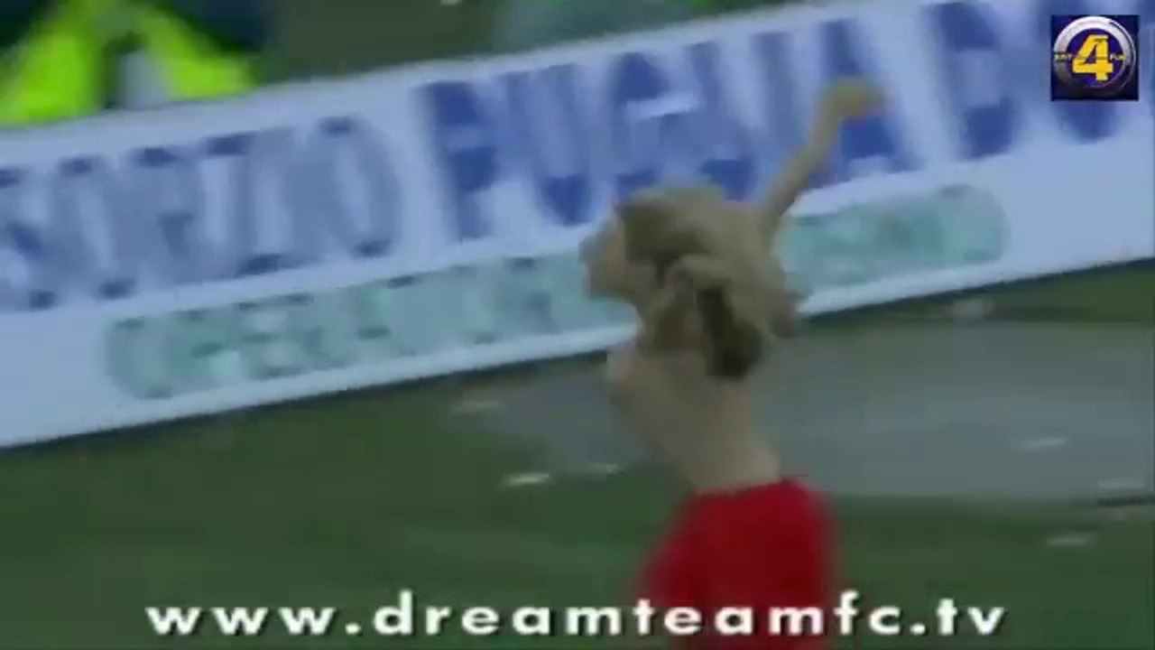 female players take off shirt celebrate the goalfunny football